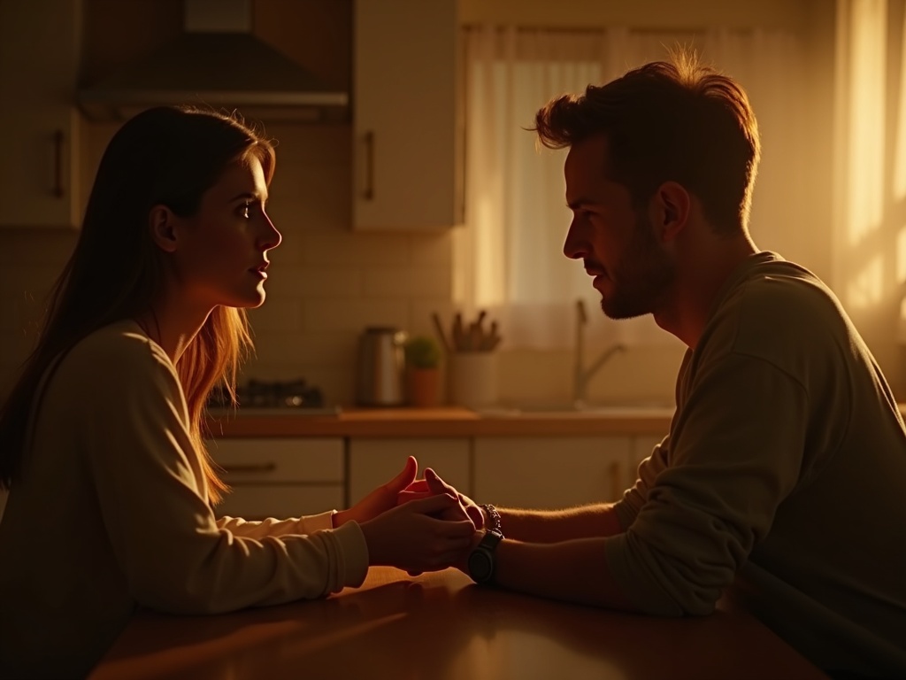 Couple navigating relationship anxiety through honest conversation
